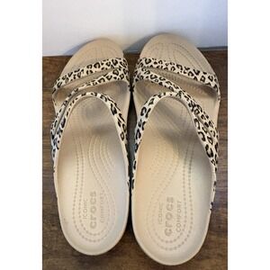 Crocs Kadee II Women's Flip Flop Sandals Leopard Print, Size 9